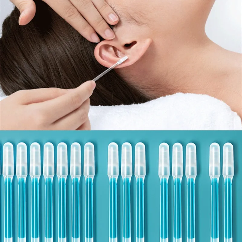 48pcs Ear Cleaning Swabs Stick Reusable Soft Silicone Ear Stick for Ear Death Skin Removal Washable Tool Plastic Rod