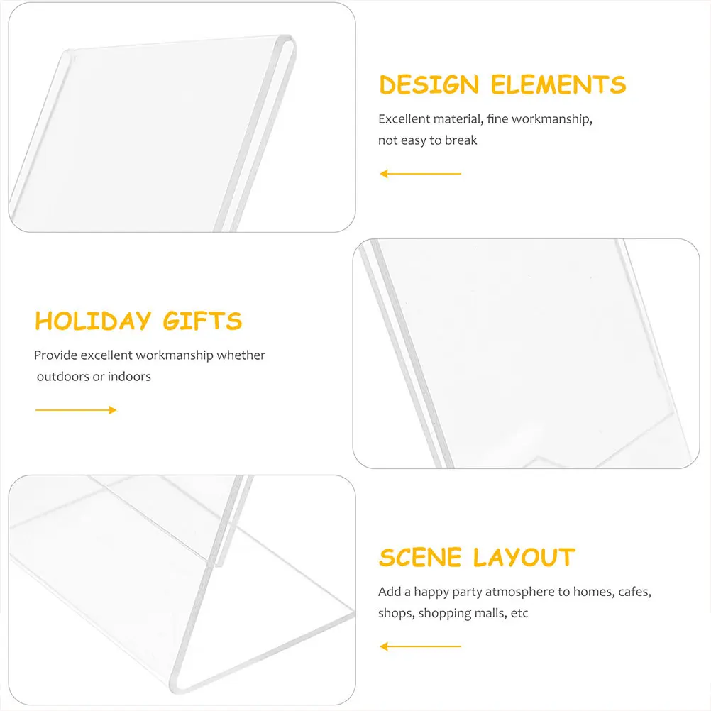 

6pcs Acrylic Photo Frame Transparent Stand Display Holder 3x1In Desk Office HomeDecoration Certificate License Picture Frames