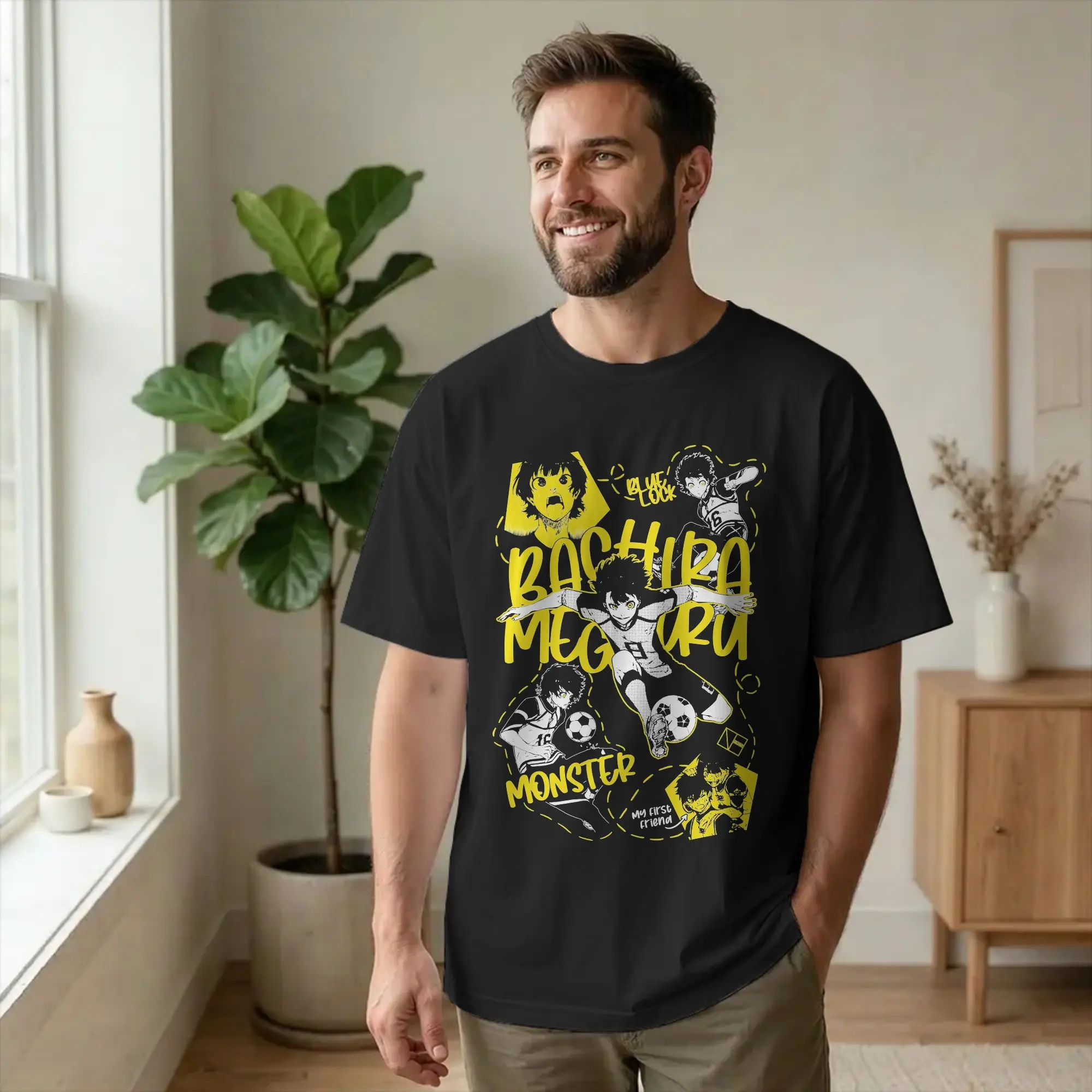 Bachira Meguru Blues Locks T Shirt Men Women's Pure Cotton Crazy T-Shirt O Neck  Tee Shirt Short Sleeve Clothes Summer