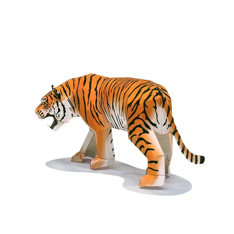 Tigre Origami Art pliant Mini mignon modèle en papier 3D Papercraft figurine animale bricolage enfants adultes jouets artisanaux faits à la main QD-240