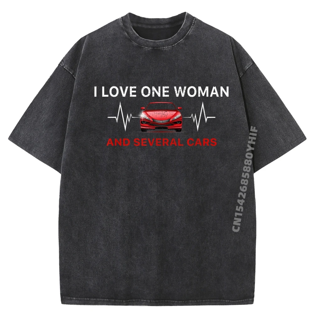 

I Love One Woman And Several Cars Car Mechanic Luxury Designer Men's Printed Shirts Soft Washed Clothes