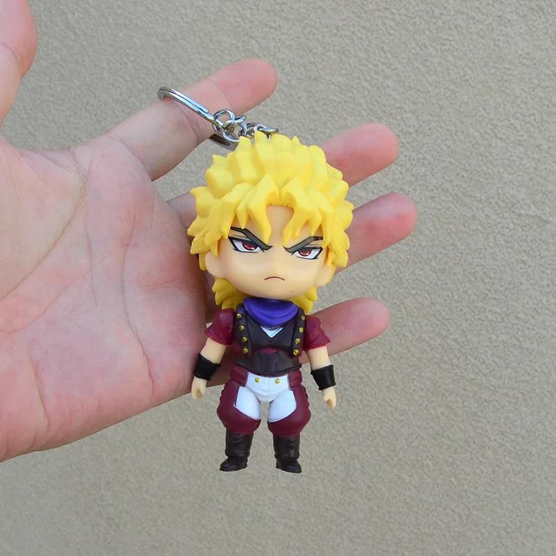 JoJos Bizarre Adventure Figure Keychain Random 1PC Jojo Dio Polnareff Narancia Bag Pendant PVC Car Keyring Ornament Collectible