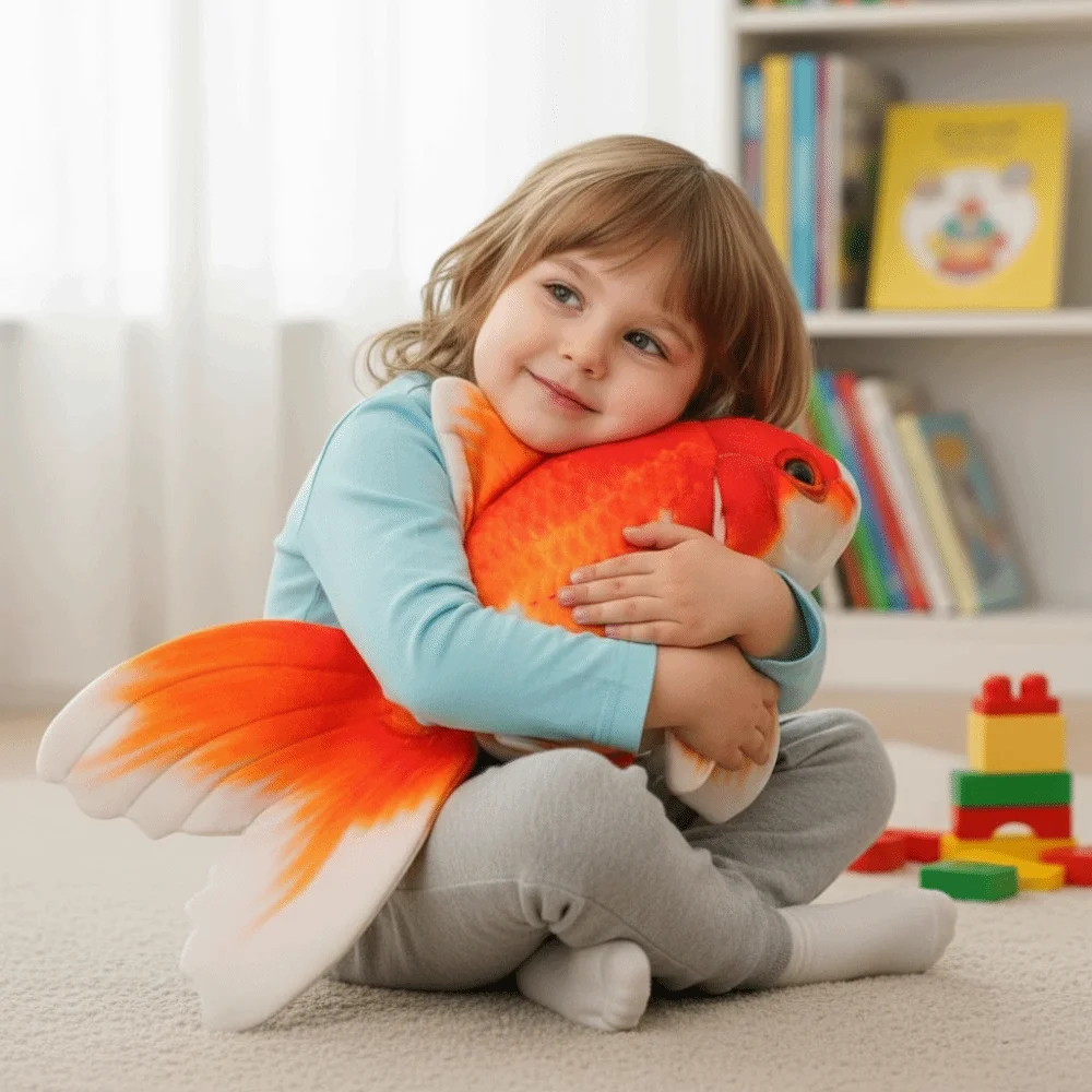 50cm Big Size Goldfish Lifelike Imitation Long Tail Design Koi Animals Lovely Stuffed Chubby Soft Simulated Gold Fish