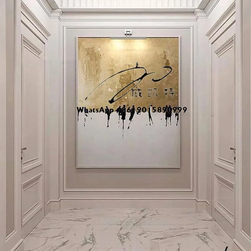 Dropshipping Home Decor Modern Abstract Nordic Pictures Wall Art Canvas 3d Gold Foil Texture Hand Made Oil Painting