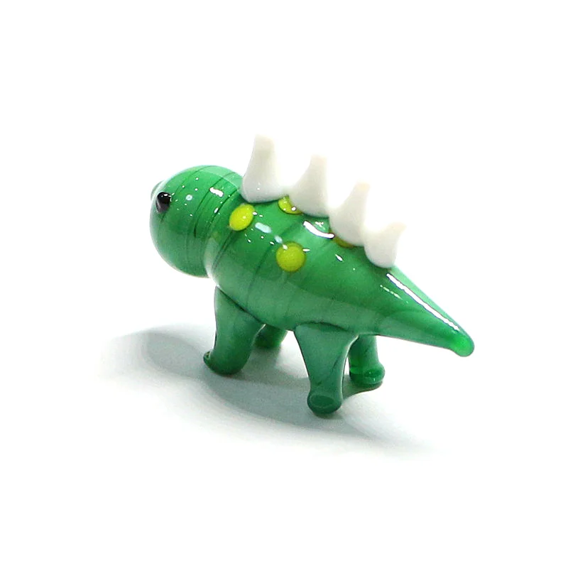 Kawaii Tiny Dinosaur Glass Figurine Ornaments Cute Cartoon Animal Mini Statue Fairy Garden Diy Accessories Home Room Desk Decor