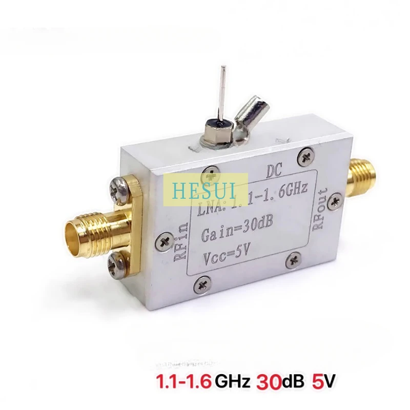 

LNA 1.1-1.6GHz gain 30dB low noise 1.1dB GPS Beidou GLNSS amplifier