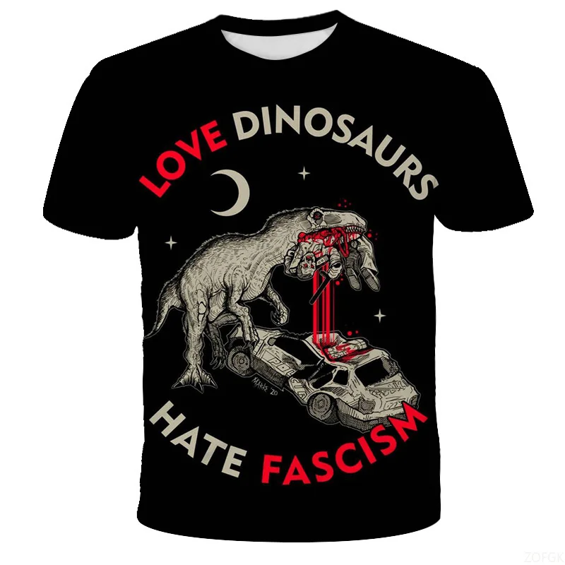موضة جديدة الديناصور الجوراسي تي شيرت ثلاثية الأبعاد الصيف قميص للرجال الاطفال الكلاسيكية لعبة الديناصور الشارع الأمريكي موضة بلوزات حجم كبير