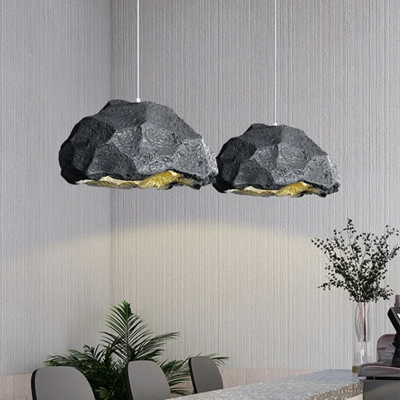 

Nordic Designer LED E27 Ceiling Chandelier Resin Lamp Body Handmade Pendant Light for Restaurant Living Room Nostalgic Style
