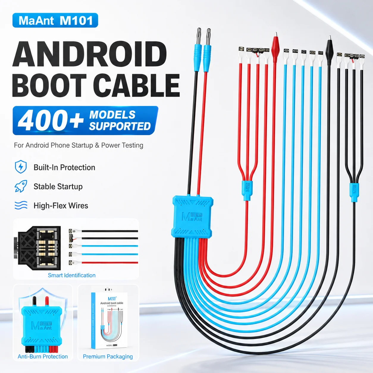 MaAnt M101 Android Phone Power On Cable Battery Boot Test Cable for Motherboard Repair Activation Testing Supply Tool Kit