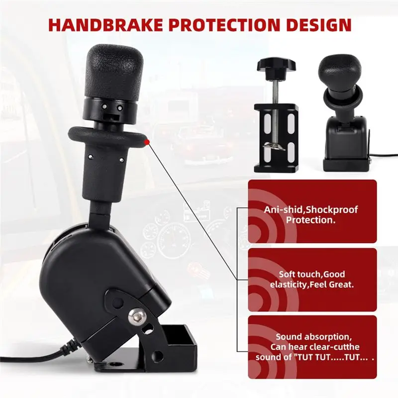 Y44A USB SIM Handbrake PC Racing Game Simulator Air Brake for ETS2 ATS for Logitech G27 G29 G920