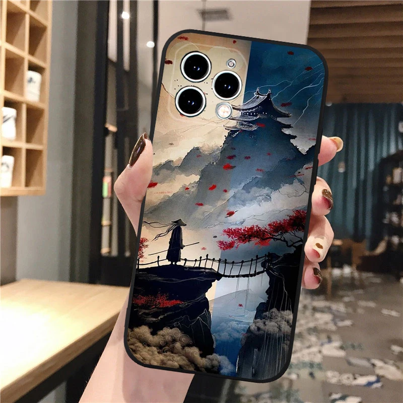 

Japan Style Landscape Scaneary Phone Case For iphone 17 Pro Max Air 16 15 14 13 Pro Max 15 16 Pro 15Plus