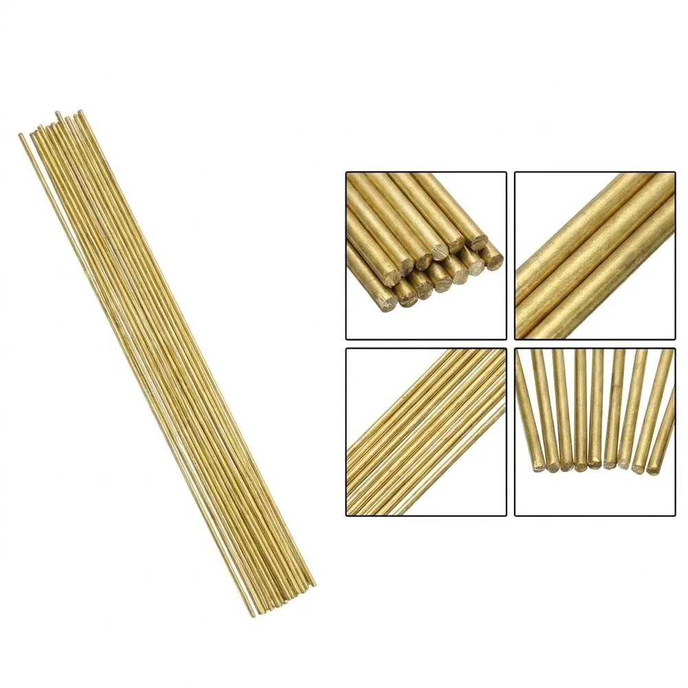 20Pcs 1.6x250mm Brass Welding Rods Low Temperature Brazing Wire For Copper Iron Steel Gas Welding Filler Material Tools