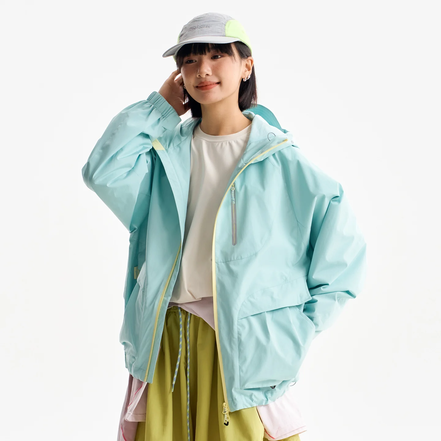 Unisex 3-Proof Waterproof Windproof Lightweight Outdoor Hooded Jacket Anti-stain Hiking Camping Coat With Reflective Zipper