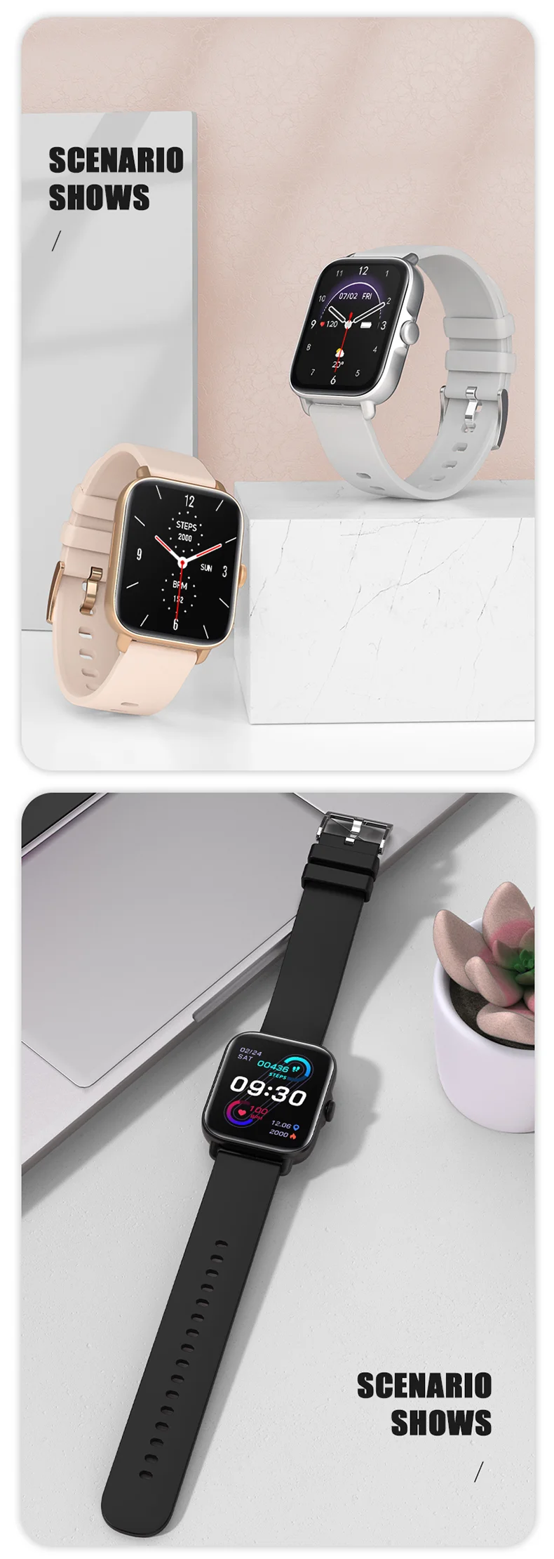 Y20 Frau Smartwatch Mann voller Touchscreen-Knopf Rotation Fitness-Tracker gts2 Smartwatch reloj intelligent pk p8 plus