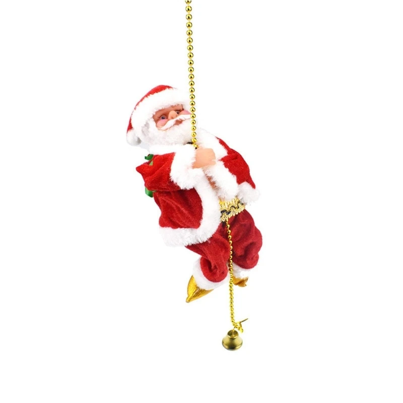 Climbing Beads SantaClaus Parachute Action FiguresMusic Electric Rope Christmas Gifts Ornaments Adult Children Gift