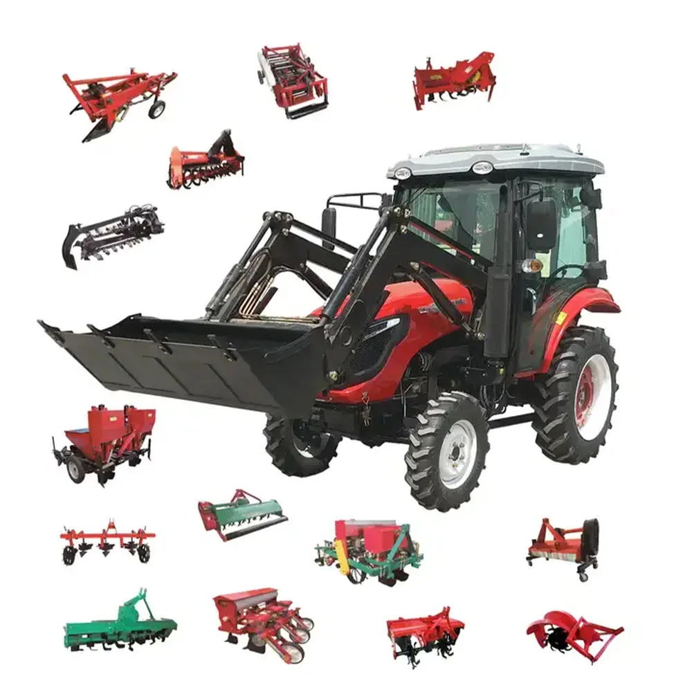 Maquinaria agrícola 4WD con cabina, minitractor multifunción, 15hp - 230hp