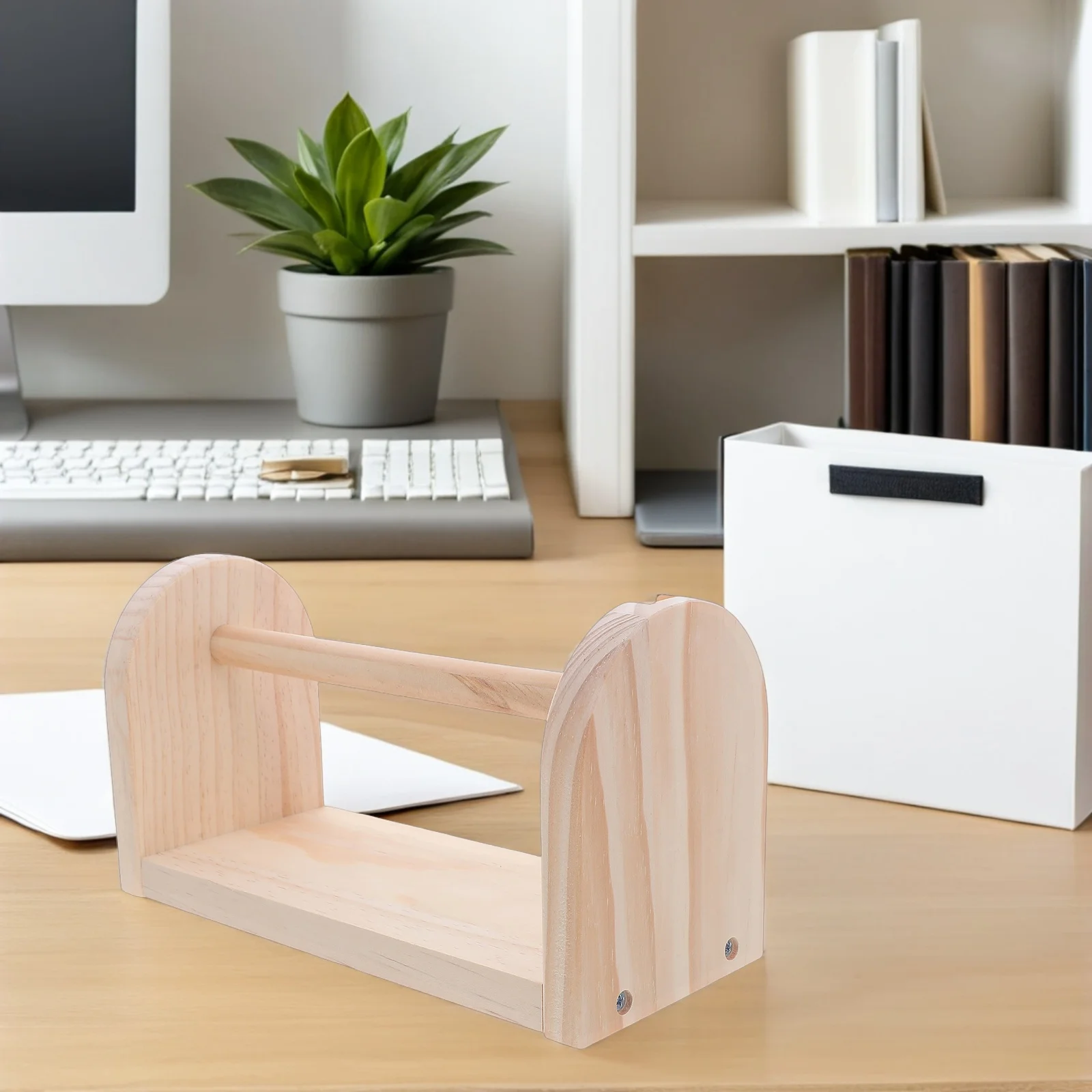 

Wooden Tape Dispenser Desktop Holder For Masking Washi Rolls Table Organizer Office School Home Stationery Supply