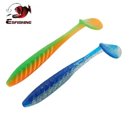 ESFISHING-señuelo de calidad Ripple Shad 125mm T Tail Jigging, Pesca Artificial, señuelo suave