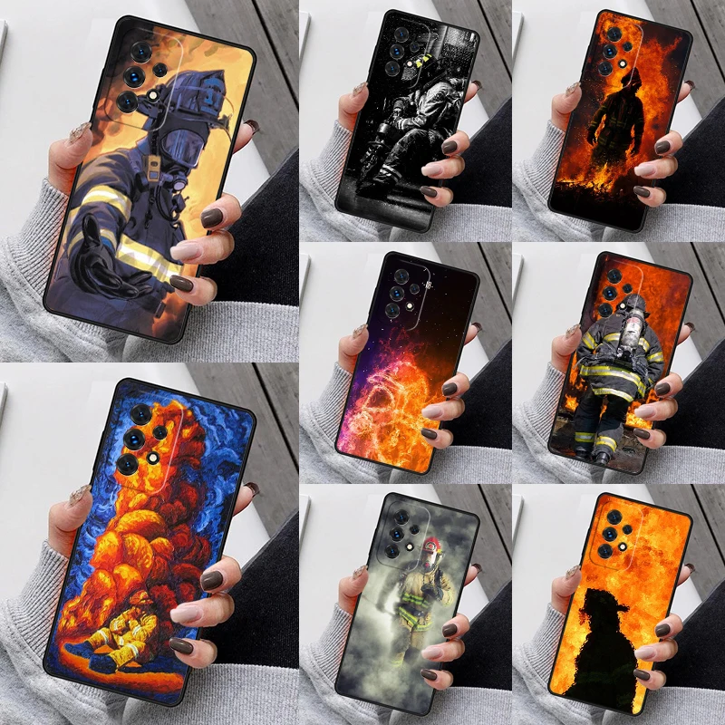 Fire Fighter Hero Phone Case For Samsung Galaxy S23 S21 S20 FE S24 S22 Ultra Note20 S10 S9 S8 Plus A40 A52 A12 A13 A53