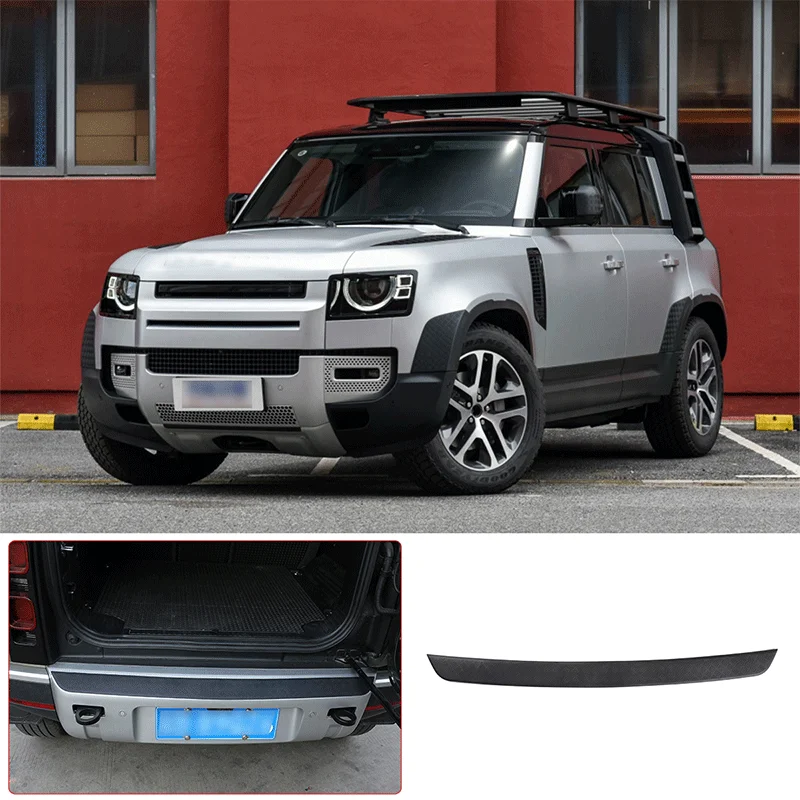 For 2020-2024 Land Rover Defender 110 ABS Black Car Styling Car Rear Bumper Plate Trunk Sill Cover Guard Protection Accessories