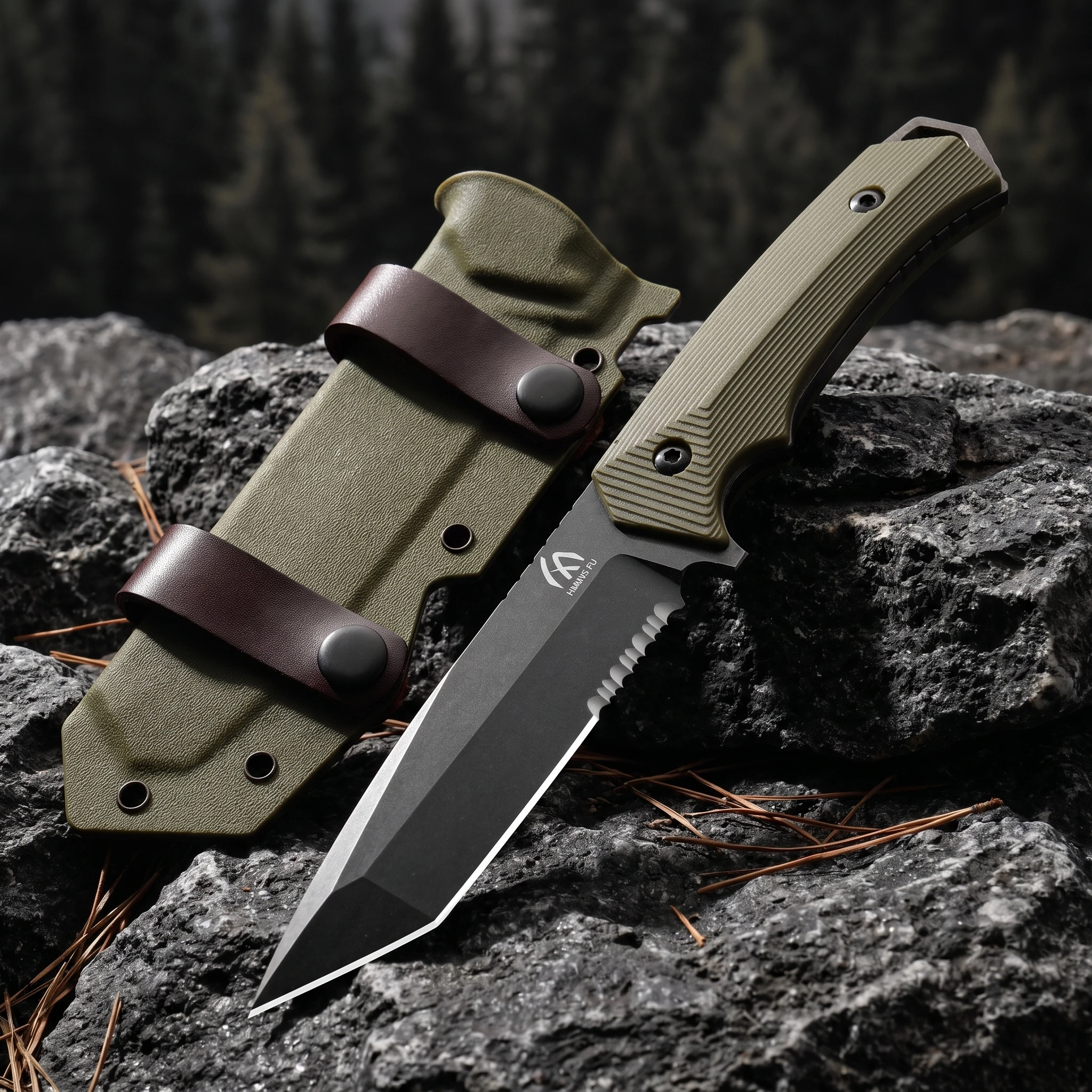 High quality outdoor knife, multifunctional tool for outdoor integrated keel, camping knife