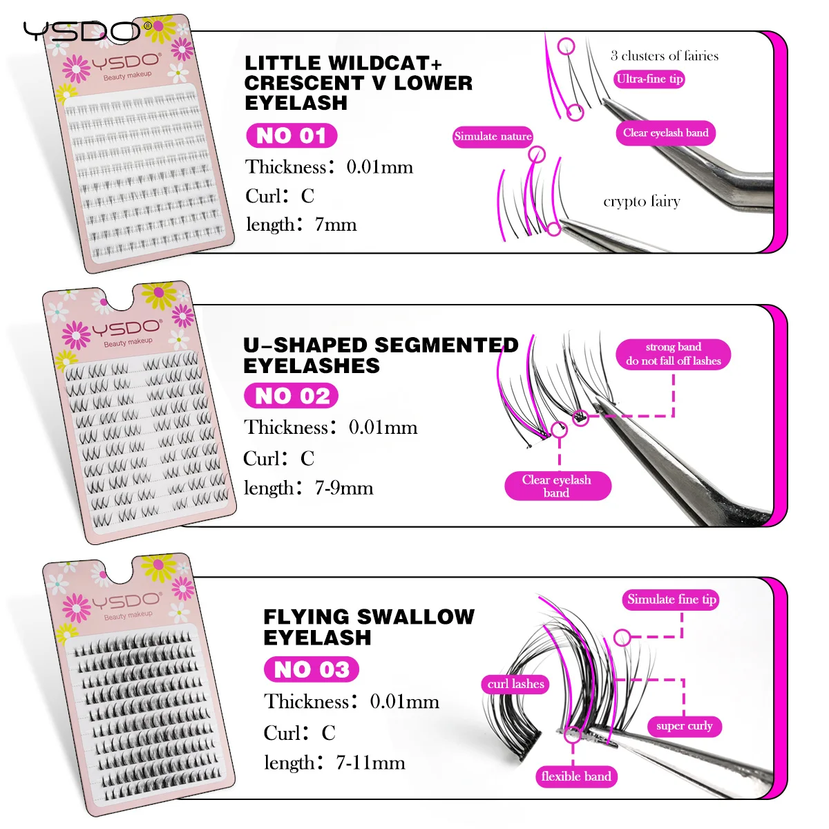 False Lash Clusters Extension Kits Fair Indivdual Lashes Natural Fake Eyelashes Korean V Tapered Lower Eyelash Makeup Tools