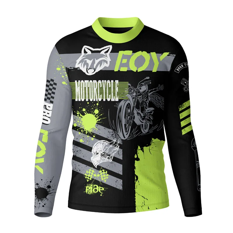 New Men's Cycling Quick Dry Motocross Jersey Downhil Mountain Bike DH Shirt MX Motorcycle Clothing Ropa for Men's MTB T-Shirts