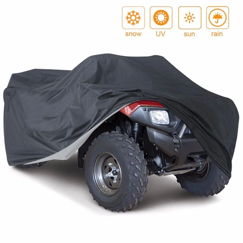 OHANEE Quad Bike Atv Abdeckung Universal 190t Wasserdichte Motorrad Fahrzeug Roller Kart Motorrad Deckt Alle Größe Camouflage Schwarz