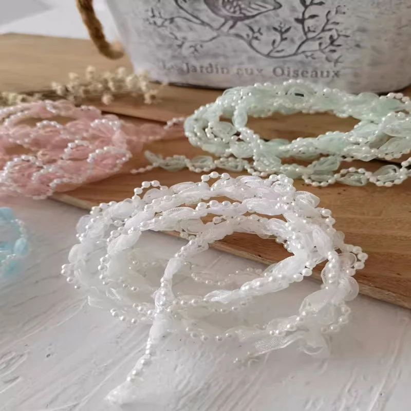 1 meter Three-Dimensional Flower Beads Trimmed Lace Accessories Clothing Fabric Pillow Clothes Baby Clothes Decorative Lace