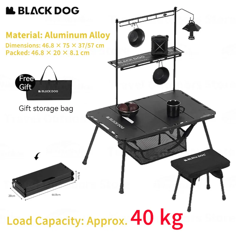 BLACKDOG Tactical Folding Table Aluminum IGT Table Outdoor Picnics Beach Portabel Multifunctional Table Quick With Storage Bag