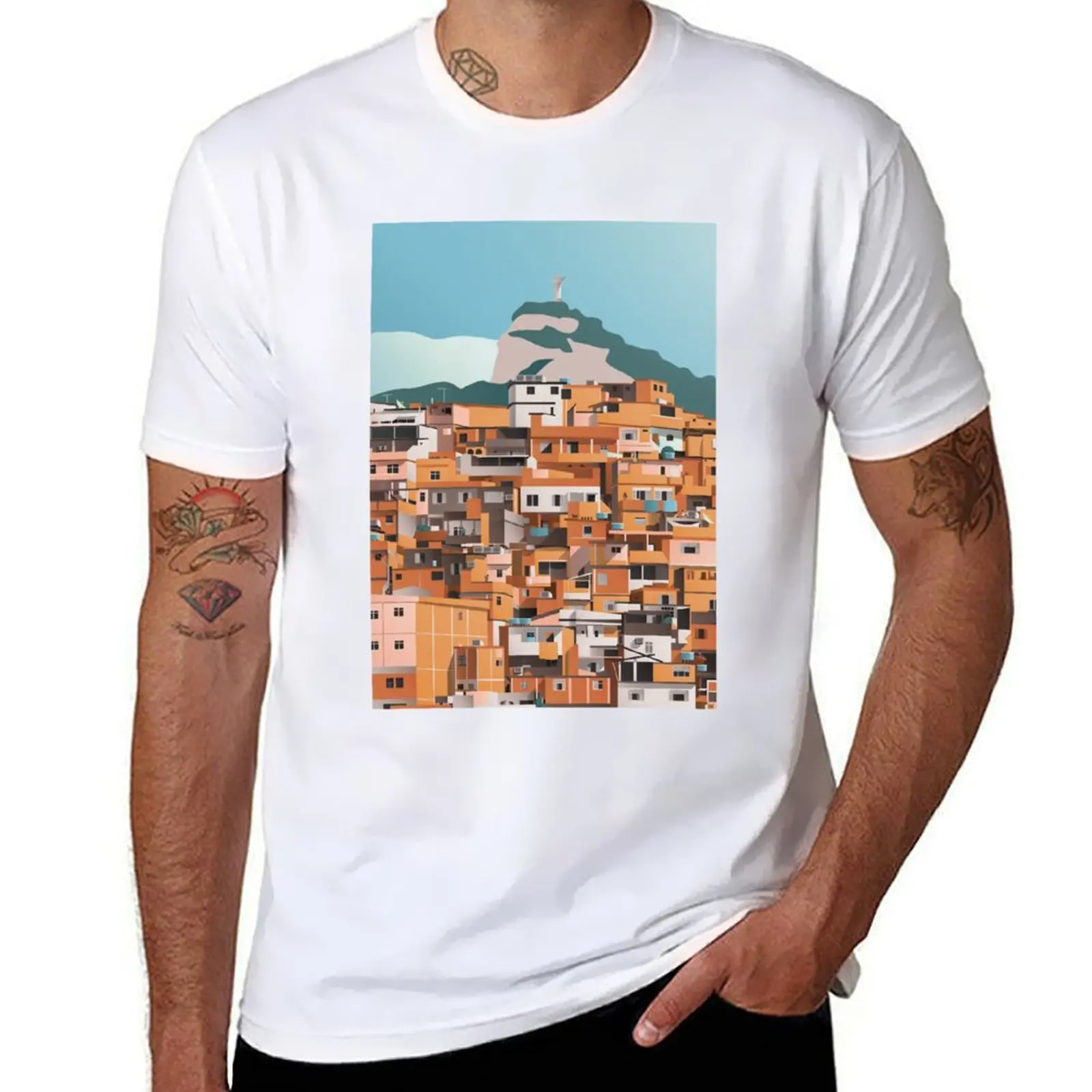 

Rio De Janeiro Favela T-Shirt man t shirts high quality luxury brand anime t shirts oversize t shirts for man pack white T-shirt