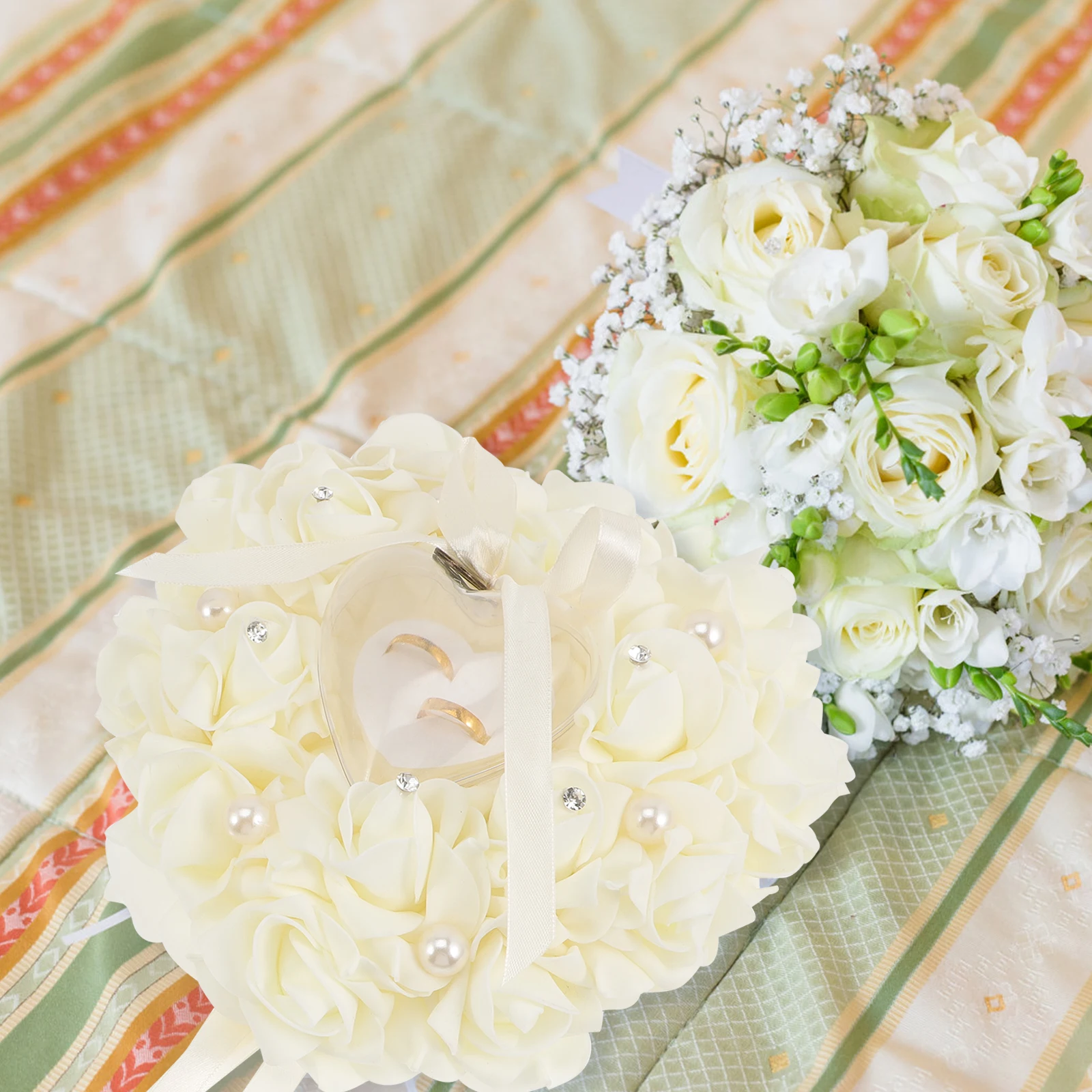 

Heart Shaped Wedding Holder Box Transparent Ring Cushion For Proposal Engagement Anniversary Bridal Shower Gift Wedding