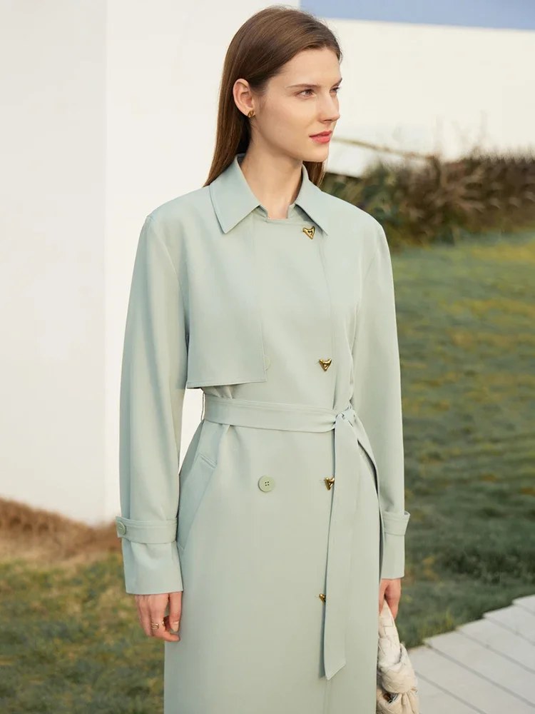 AMII – Trench-Coat minimaliste pour femmes, couleur unie, décontracté, élégant, veste française avec ceinture, vêtements amples, printemps 2023, 72341026