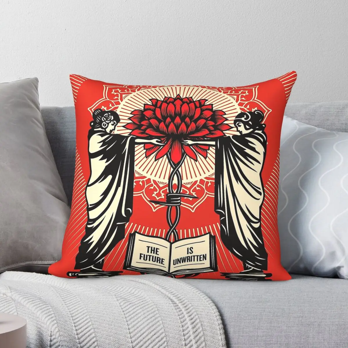 Knowledge Action Power Square Pillowcase Polyester Linen Velvet Pattern Decorative Throw Pillow Case Room Cushion Cover 45x45