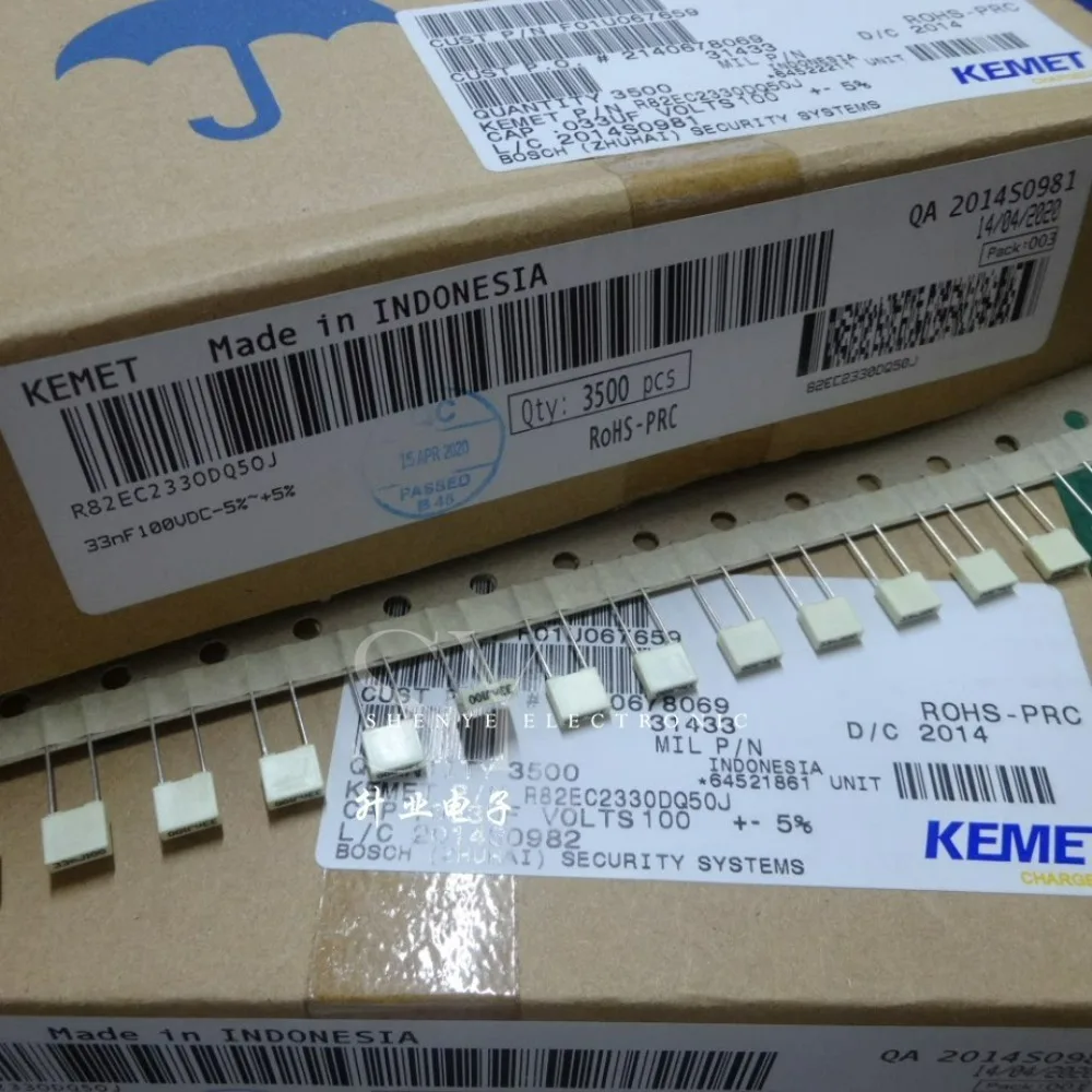 20 قطعة KEMET AV R82 0.033 فائق التوهج/100V 33nf 333 العلامة التجارية الجديدة 5 مللي متر فيلم مكثف R82EC2330DQ50J #1