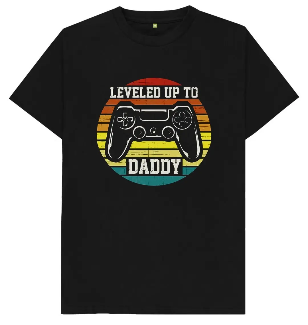 Leveled Up To Daddy New Born Gaming Idea T Shirt