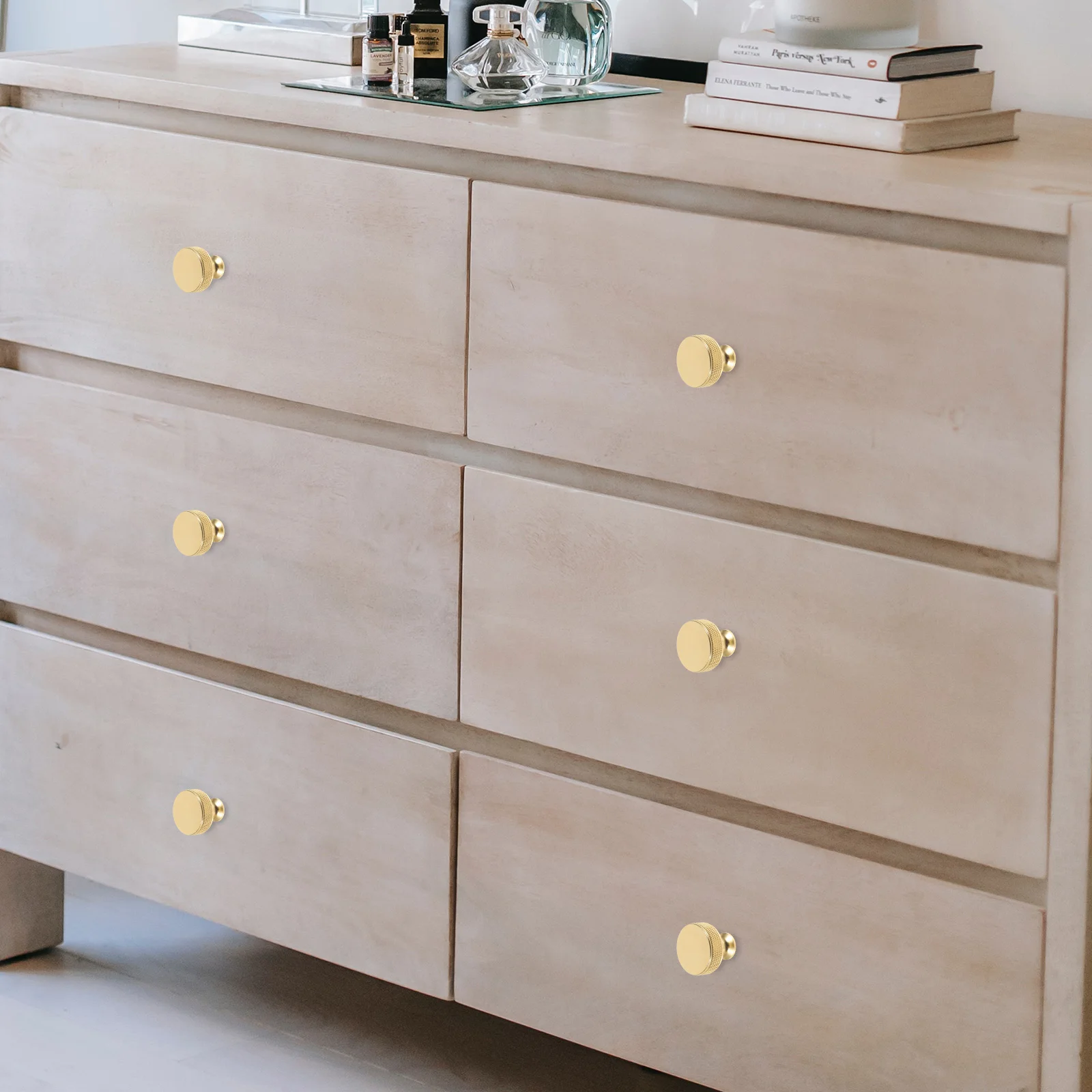 

5Pcs Cabinet Handle Aluminum Alloy Durable Modern Round Replacement Pull Door Handle for Kitchen Wardrobe Drawer