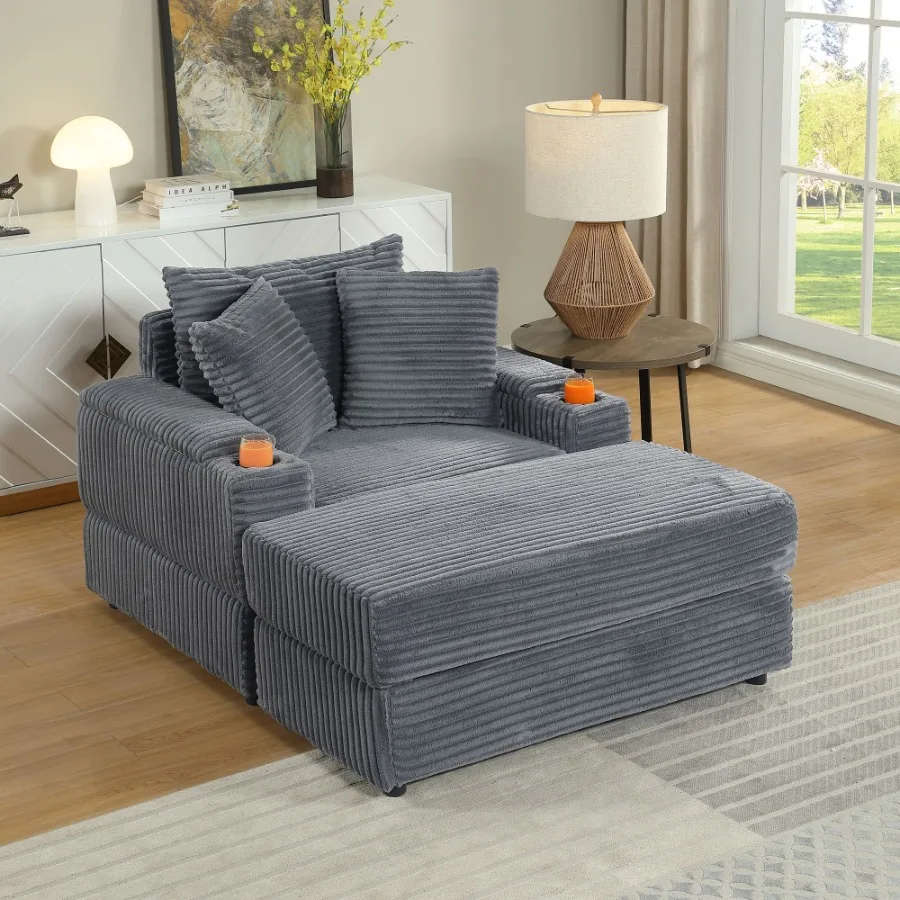 

sofa With 2 toss pillows and a man Comfy Sofa Deep Seat Couch for Living Room