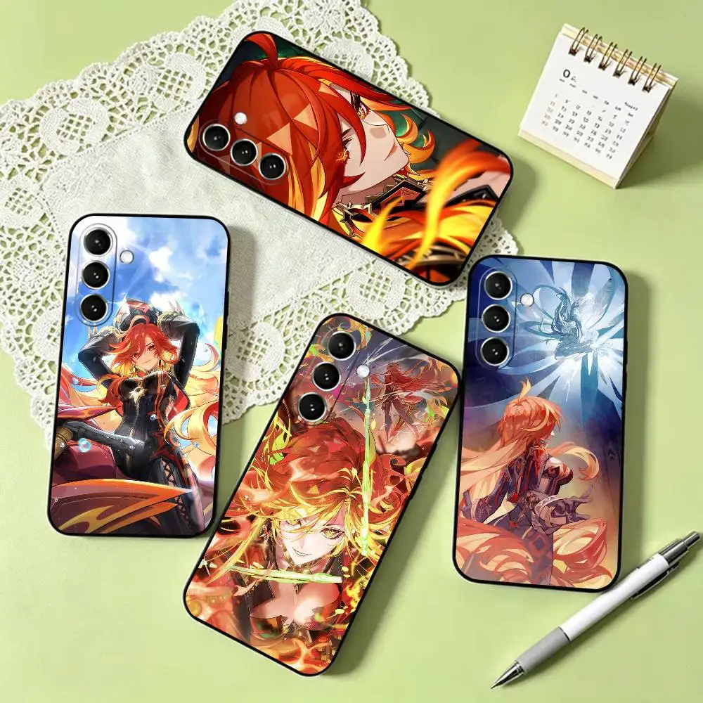 M-Mavuika Pyro Archon Genshin Phone Case For Samsung Galaxy A73,A72,A71,A70,A53,A52,A51,Others Soft Black Cover