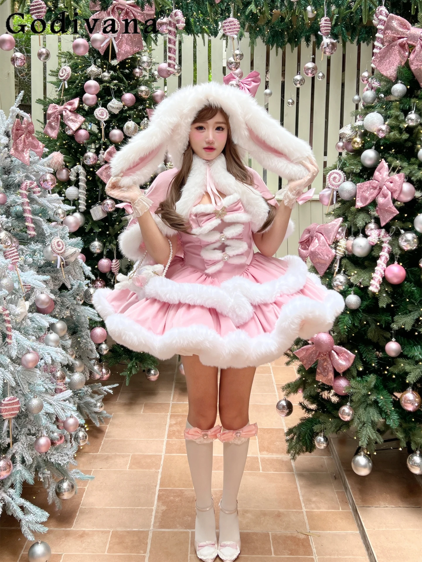Vestido sin tirantes estilo princesa Lolita Original japonés, vestidos de cumpleaños para volver a la edad, capa de muñeca para niña dulce, abrigo cálido