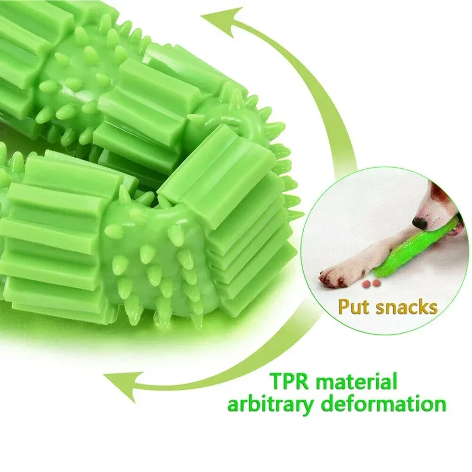 Pet Dog Chew Toy for Aggressive Chewers Treat Dispensing Rubber Teeth Cleaning Toy Squeaking Rubber Dog Toy Toys for Dogs 1Pc