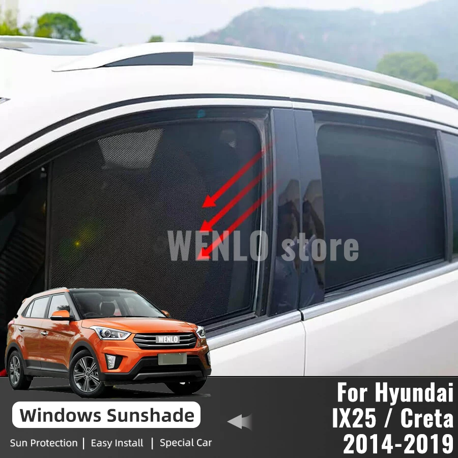 

For Hyundai IX25 Creta 2014 2015 2016 2017 2018 2019 Magnetic Car Sunshade Front Windshield Curtain Rear Side Window Sun Shade