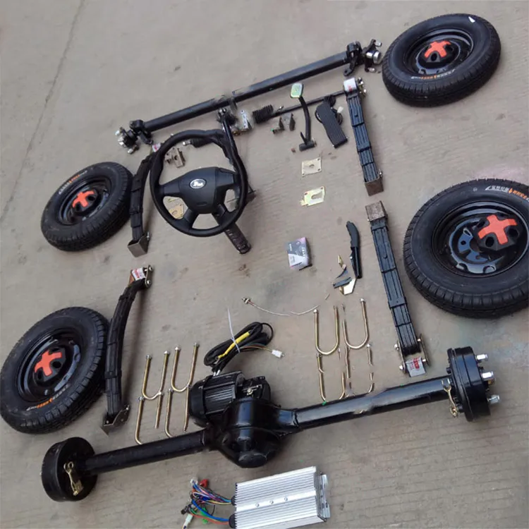 Triciclo elettrico a quattro ruote modificato veicolo assemblaggio 60v 1200w freno a tamburo completo asse differenziale posteriore
