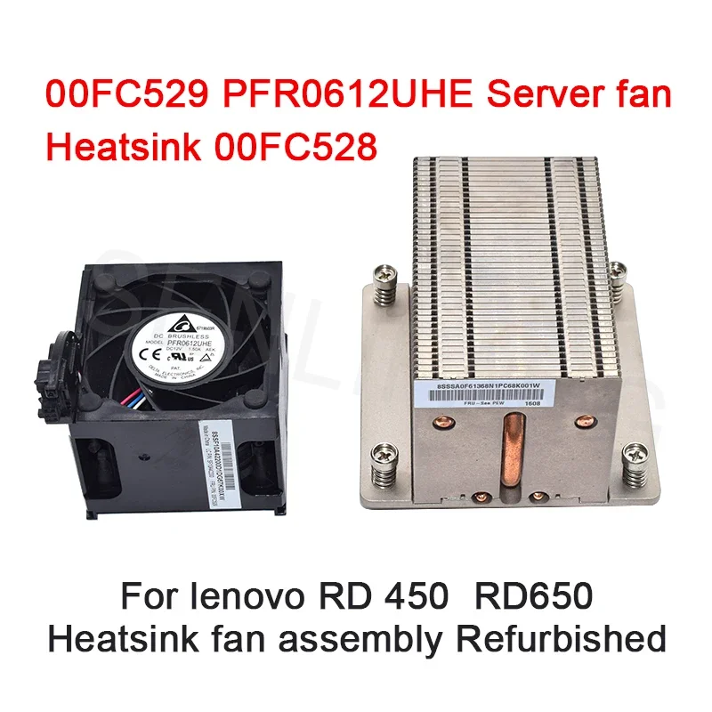 

For lenovo RD 450 RD650 heatsink fan assembly 00FC529 PFR0612UHE Server fan & heatsink 00FC528 not brand new