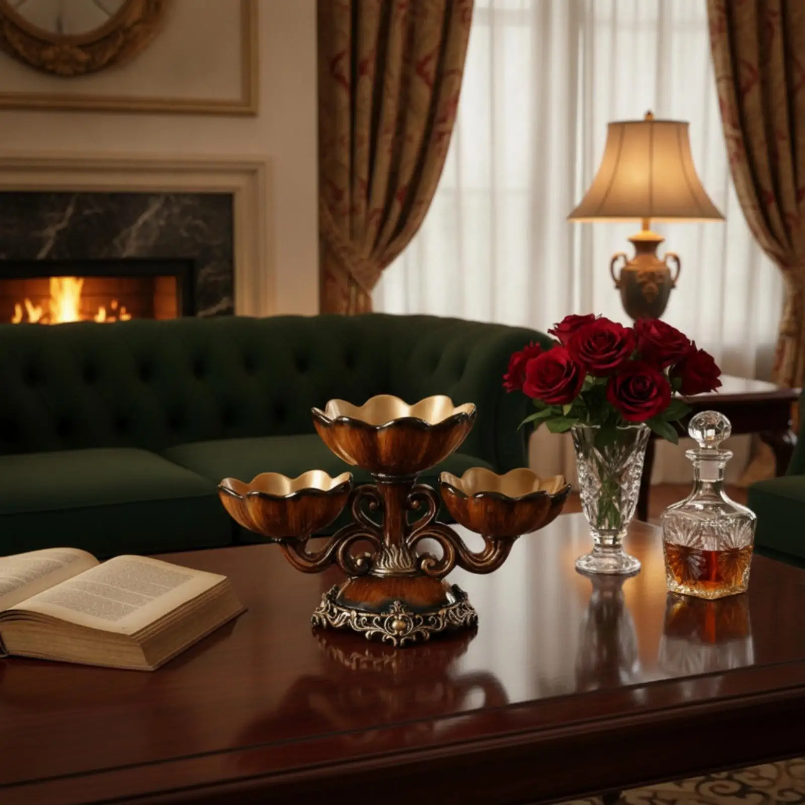 sophisticated-resin-decorative-wood-tray-golden-accent-serveware-for-parties-home-luxury-entertaining