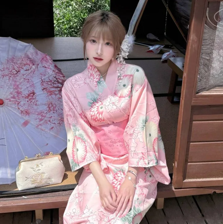 الخريف كيمونو Godd فتاة اليابانية Sle Batobe الألعاب النارية مهرجان السفر التصوير الملابس العرقية المرحلة زي النساء