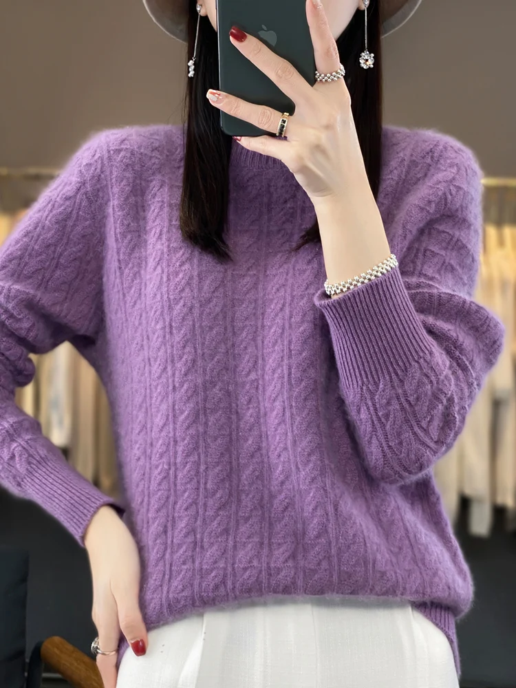 100% Merino Wool Hooded Sweater Women Soft Breathable Knit Pullover Lightweight Cozy Casual Long Sleeve Top Female Jumper