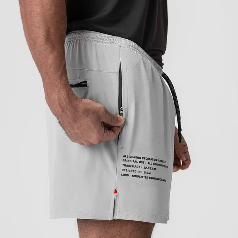 2025 Summer Men Quick Dry Athletic Shorts Multi-Pocket Gym Running Fitness Lightweight Breathable Casual Streetwear Clothing