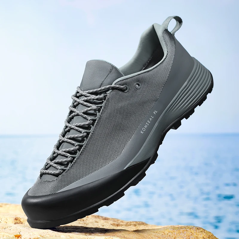 

Autumn Hiking Shoes For Men Black White Outdoor Mountain Shoes Mens Top Quality Trekking Shoes Man Comfortable Camping Shoe