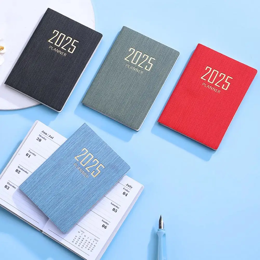 A7 Thick Paper Notebook Faux Leather Cover No Ink Bleeding 2025 Planner Ink-resistant Paper Planner